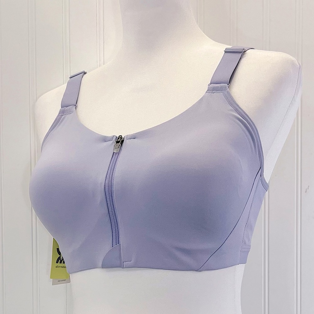 All in Motion High Support Smooth Zip Front Sports Bra Lavender 36C, 34DD